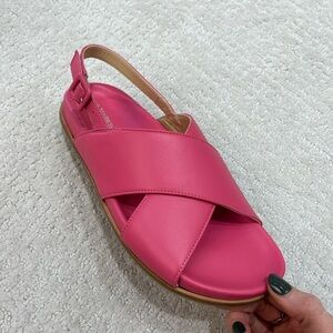 Pink Cross-Strap Sandals
